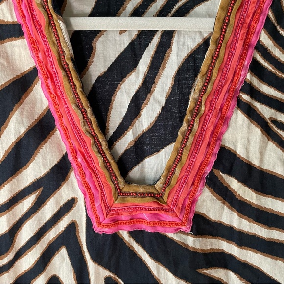 Boston Proper Womens Embellished Beaded Embroidery Tunic Popover Top Large - Picture 2 of 12